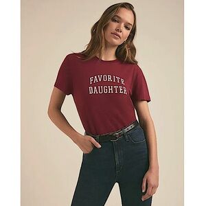 FAVORITE DAUGHTER Cropped Collegiate Tee in
Sangria